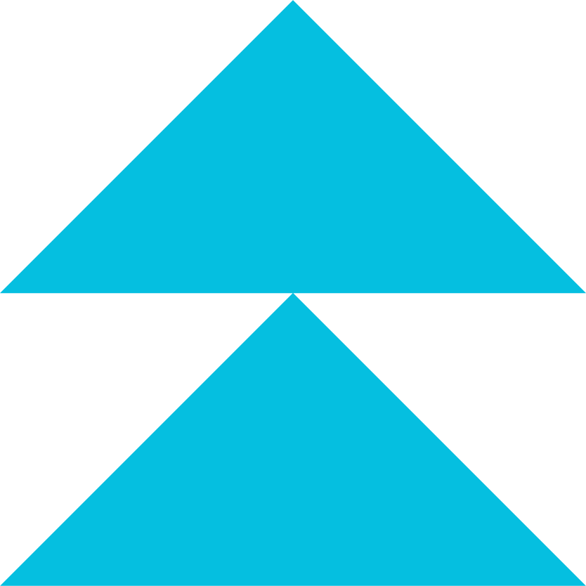 Two Triangles Stacked - Aqua