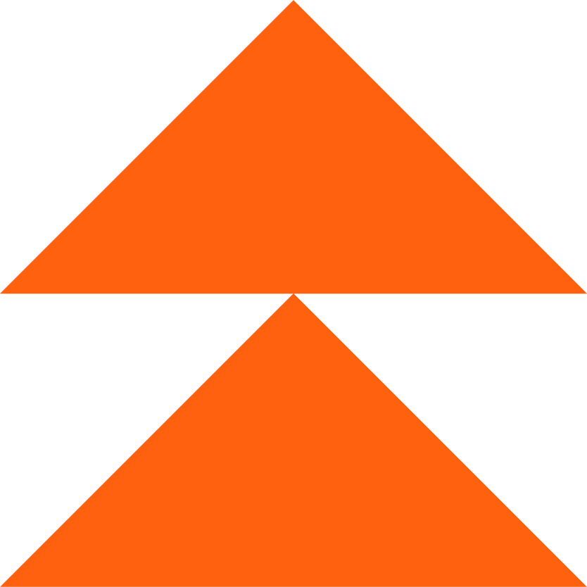 Two Triangles Stacked - Tangerine
